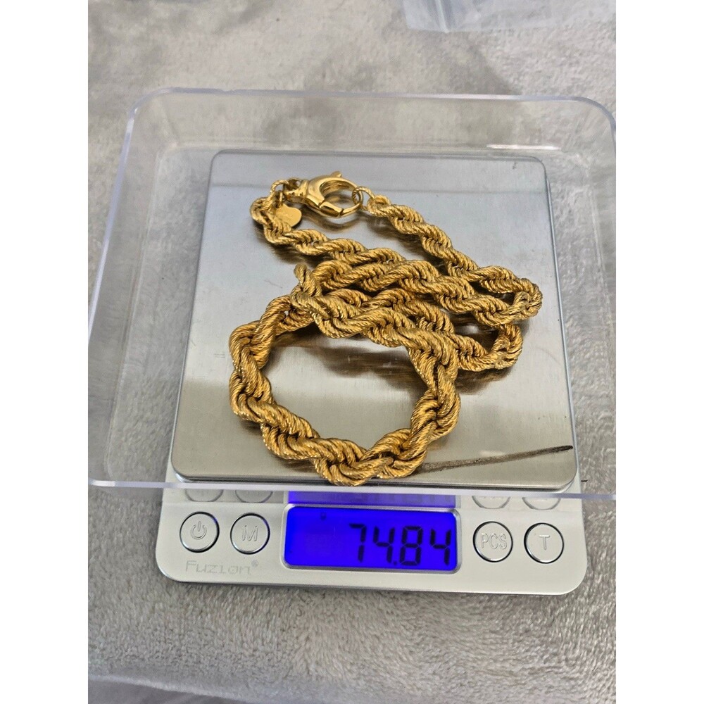 Bronzo Milor Italia Rope Chain Necklace 18” Gold Tone Chunky Runway 74g - Picture 10 of 10